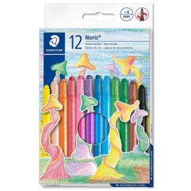 Creioane colorate cerate retractabile, 12 culori/set STAEDTLER Noris Twister
